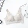 Roupa Íntima Feminina de Renda Respirável Macia Sexy Cruzada Transfronteiriça Sutiã Ajustável Sem Aro Tamanho Grande Fino