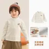 Camiseta Térmica Kaka Panda para Meninos com Forro de Fleece, Roupa de Inverno Infantil, Camiseta de Manga Longa para Bebê, Blusa de Inverno para Meninas, Estilo Moderno