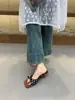 Sandalias Chuyuji de estilo francés con lazo y lunares, sin cordones, para mujer, para uso exterior en verano, nuevo modelo 2026, ropa de vacaciones con faldas, sandalias de cuña