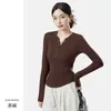 [Exclusivo para Clientes Regulares] Blusa de Manga Longa Base De Rong com Gola para Primavera e Outono para Mulheres, Modelagem Justa, Fashion, Gola Redonda, Quente