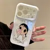 Adecuado para funda de teléfono Apple 17 iPhone 16 Pro Max, protección completa de lente, nuevo diseño de chica burbuja anti-caídas de dibujos animados