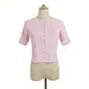 Conjunto de Punto de Color Sólido para Principios de Verano con Cuello Redondo, Adornos de Perlas, Cárdigan Corto, Vestido sin Mangas tipo Camiseta y Conjunto de Dos Piezas Estilo Chanel