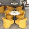 Sofá, Mesa de Negociação e Cadeiras, Área de Lounge do Hotel, Área de Recepção, Luxo Leve, Moderno e Simples, Lã de Cordeiro, Madeira Maciça, Apartamento Pequeno
