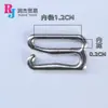 Venta al por mayor del fabricante hebillas ajustables plateadas galvanizadas de 0 agujeros, 8 agujeros, 9 agujeros de 0.8 cm, 1.0 cm, 1.5 cm para accesorios de lencería