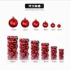 Bolas de Navidad 24 Piezas 3cm4cm6cm8cm Barril Bolas de Colores Bolas de Plástico Galvanizado Decoraciones para Árbol de Navidad Venta al por Mayor