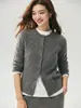 Nuevo Cardigan de Cachemir 100% Puro Otoño 2026 para Mujer Cuello Redondo Estilo Coreano Suéter de Punto Trenzado
