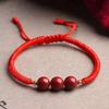 Ponto cênico mais vendido atacado pulseira de cinábrio natural pulseira masculina e feminina tecida à mão pulseira de corda de mão para ano de vida pulseira para amantes