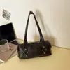 Bolsa Almohada Comercio Exterior Viaje Retro 2026 Nuevo Estilo Texturizada Remache Piel Encerada Almohada Lujo Ligero Bolso de Hombro Único para Mujer