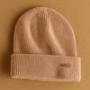 Gorro de cachemira 100% cachemira pura, otoño e invierno, nuevo gorro de punto grueso de doble ala, cálido y de punto.