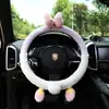 Nueva funda para volante de coche con dibujos animados, bonitos guantes antideslizantes para coche, funda de volante de coche de peluche de invierno