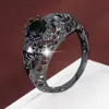 Anillo Calavera Hueca Personalizado con Pulpo y Circonita Transfronterizo para Mujer, Anillo de Dedo Índice de Estilo Oscuro de Moda, Venta Directa del Fabricante