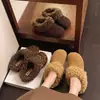 La lata ~ Aumentar altura añadir zapatos de pelo de terciopelo para mujer ropa exterior nuevo estilo otoño invierno botas de nieve cálidas suela gruesa Birkenstock puntera cerrada medias zapatillas
