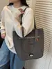 Bolsa de Lona para Mujer, Lujo Ligero, Estilo Coreano de Nicho, Bolso de Hombro Estilo Perezoso, Gran Capacidad para Estudiantes, Bolso de Mano de Gama Alta para Viajes