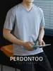 Camiseta de Algodón Modal Lenzing 60S Color Sólido Manga Corta Verano 2026 Ligera Fresca Antibacteriana para Hombre Cuello en V