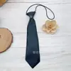 Nova Gravata JK Preta Sem Nó, Gravata Casual Elástica Fácil de Colocar para Crianças, Gravata Floral com Ferragens de Couro