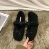 Zapatos peludos de suela gruesa con lazo para mujer, Nuevo estilo Otoño/Invierno 2026, Zapatos para mujer que aumentan la altura, Zapatos Mary Jane bajos