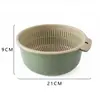 Bacia de Lavagem de Vegetais de Camada Dupla, Escorredor de Cozinha de Grau Alimentício, Bacia de Lavagem de Vegetais Doméstica, Bacia de Lavagem de Vegetais de Cozinha Doméstica com Cesta Drenadora de Água