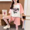 Moda Nicho Tendência Versátil Roupa Exterior Tamanho Grande Algodão Puro Manga Curta Shorts Conjunto de Duas Peças para Mulheres Verão 2025 Novo Look
