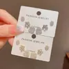 Conjunto de 3 peças de brincos da moda clássica versátil requintado japonês e coreano com um design minimalista e elegante