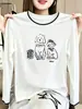 Camiseta de manga larga de dos piezas falsas para mujer, moderna y versátil, base de algodón puro, top blanco, nuevo atuendo de otoño 2026