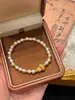 Personalizado--Pulsera de Calabaza Dorada Cepillada, Pulsera de Estilo Antiguo Tradicional, Moda de Nicho, Joyería de Lujo Ligero, Pulsera de Cuentas para Mujer