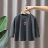 Camiseta de Manga Larga de Primavera para Niños 1669 Nueva Camiseta Estampada de Dibujos Animados para Niños Elegante Versátil Camiseta Base para Primavera y Otoño