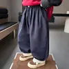 Calça infantil Q108, nova coleção de outono, calça reta da moda e casual estilo coreano, adequada para primavera e outono, calça comprida estilosa e versátil