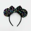 Parque de Atracciones Nuevo Transfronterizo Decoración Orejas de Mickey Carne Cruda Yo Diadema de Disfraz Lentejuela Moño Accesorios para el Cabello de Mickey