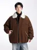Chamarra de Plumas para Hombre Enbu Estilo Retro Americano Cuello Grande de Piel Otoño e Invierno Nuevo Estilo Gruesa Cálida Chamarra de Plumas Abrigo para Hombre