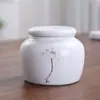 Miniatura Cerámica Pequeño Recipiente para Té Portátil Sellado Tarro de Almacenamiento para Polvo de Incienso y Ungüento, Caja de Empaque Vacía para Té Verde, Universal