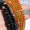 Cuentas de ábaco de ágata negro imitación color sólido negro espaciador de platillo volante cuentas de vidrio transparente ámbar accesorios para abalorios DIY