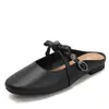 Sandálias Mary Jane Estilo Francês com Fivela de Metal Retrô, Bico Redondo, Solado Plano, Novo Estilo de Verão, Chinelos para Uso Externo Ms9727-2