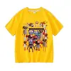 Pizzy's Parlor Dibujos Animados Niños Verano Manga Corta Estilo para Niños Transpirable Suezy Restaurante Suelta Cuello Redondo Camiseta