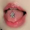 Piercing para la Lengua de Fuego Artificial Copo de Nieve Circonita Cobre Brillante Aleación de Titanio Acero de Titanio Estilo Francés Lujo Ligero Exquisito Moda Joyería para Piercings