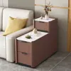 2026 nuevo modelo gabinete lateral de sofá con panel de roca de madera maciza, mesa auxiliar de partición de sala de estar de alta gama, mesa de centro pequeña de lujo ligero de alta gama