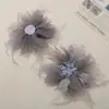 Lentejuelas originales de tacto fresco, flores de gasa con cuentas de plumas, accesorios para el cabello hechos a mano DIY, accesorios para corsage de ropa