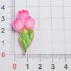 Novos pingentes pequenos de resina multicoloridos com desenho de tulipa, feitos à mão com cola cremosa, para capas de celular, presilhas de cabelo e acessórios DIY
