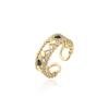 Anillo abierto ajustable de oro de 18 quilates chapado en cobre con viento INS, anillo de goteo de amor, nuevos productos transfronterizos para mujer