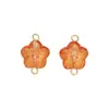 Colgante de Flor de Vidrio con Agujero Recto, Adorno de Flor de Cinco Pétalos, Cuentas Sueltas para Pulsera y Collar DIY, Materiales para Aretes con Borla Estilo Antiguo