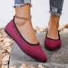 Sapatos de comércio exterior plus size femininos, calçados casuais para uso externo, novos, europeus e americanos, de primavera de 2025, com sola plana e bico fino, boca rasa