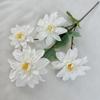 Nueva simulación ciruela Qi 4 Dalia fila de flores para boda flor falsa artesanal de jardín arreglo floral guía de camino flor de seda hecha a mano al por mayor