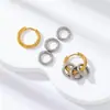 Pendientes de Aro Grandes y Pequeños Transfronterizos Europeos y Americanos Pendientes de Dos Tonos Elegantes de Nicho Pendientes Desmontables de Acero Inoxidable de Múltiples Usos para Mujer