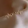 Aretes Nuevos Populares Estilo Coreano de Cuentas de la Fortuna, Tachuelas Versátiles Simples y Elegantes, Joyería para Orejas Mismo Estilo de Transmisión en Vivo al por Mayor