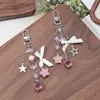 Estrellas, Luna, Fresas y Lazos Calados de Pedrería Dulces, Lindos, Exquisitos y de Moda Llavero DIY Colgante para Bolso