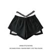 Design Sense Shorts de cintura alta para mulheres 23 Summer Spice Girls cintura solta rotulada solta perna larga calças casuais calças quentes da moda