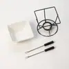 Aquecedores de Manteiga Para Frutos do Mar Panela Quente Cerâmica com Suporte de Ferro Caneca Quente Derrete Chocolate Amazon