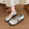 Zapatos de Ballet Cuadrados con Lazo Estilo Francés para Mujer, Nuevo Modelo Verano 2026, Combinan con Faldas, Zapatos Mary Jane de Cuero con Correa Única