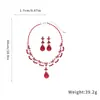 Aretes Colgantes Florales de Circonita Estilo Coreano Collar Lujo Accesible Nicho Gama Alta Cadena para Clavícula Conjunto de Joyería Elegante de Moda