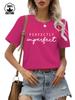 Camiseta de dopamina de cuello redondo y manga corta de algodón de 220 g de Amazon para mujer, camiseta con estampado perfecto transfronterizo europeo y americano.