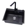 Nuevo lavabo de encimera de acero inoxidable 304 borde engrosado Fregadero de cocina Black King Kong de una cubeta A6045